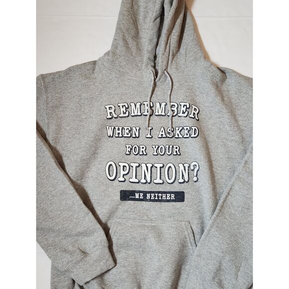 Funny Graphic Hoodie – “Remember When I Asked?” – Men’s Medium, Gray Pullover - Picture 4 of 9